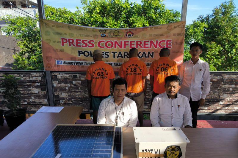 Polisi Bekuk 3 Pencuri Panel Surya Penerangan Jalan di Tarakan