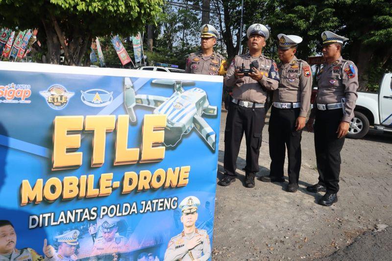 Satlantas Polres Kudus Uji Coba Tilang ETLE Pakai Drone