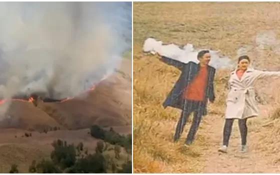 Pelaku Flare Prewedding Bantah Nyantai Aja Saat Api Mulai Bakar Kawasan Bromo