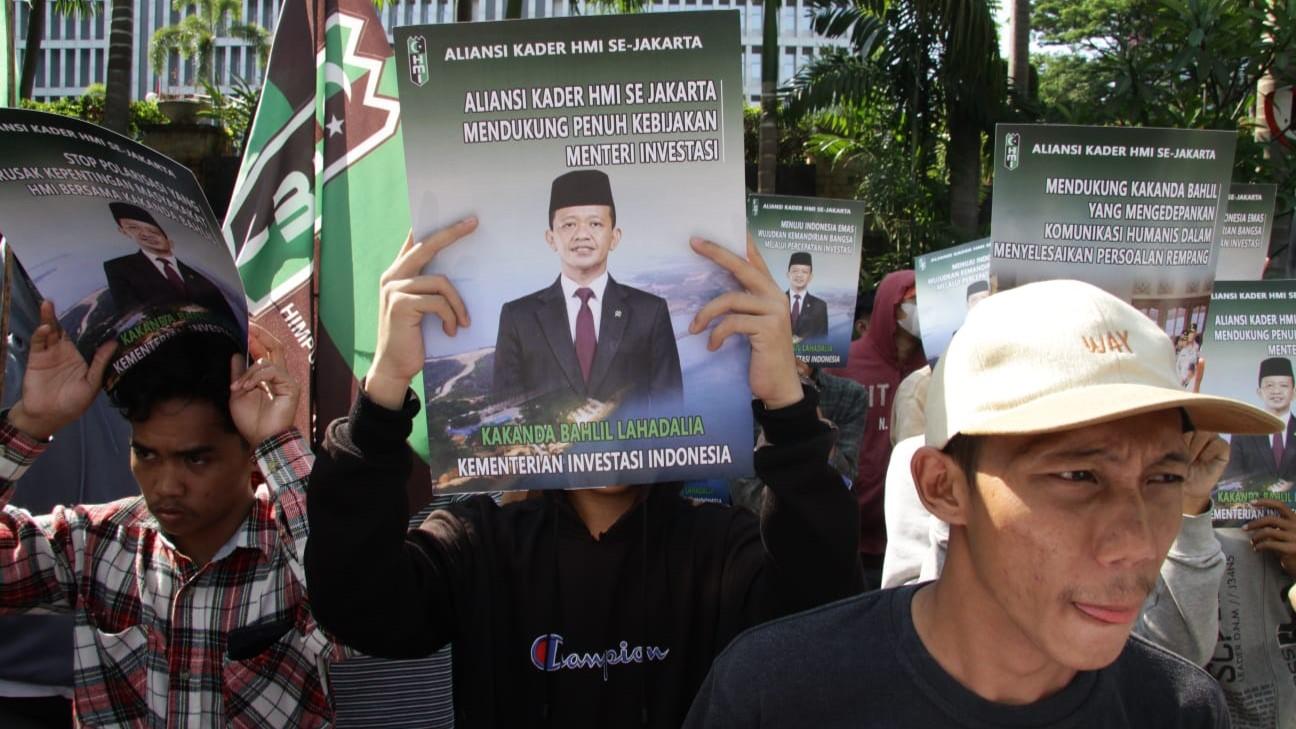 Aksi Damai HMI se-Jakarta untuk Bahlil Tuntaskan Konflik Pulau Rempang