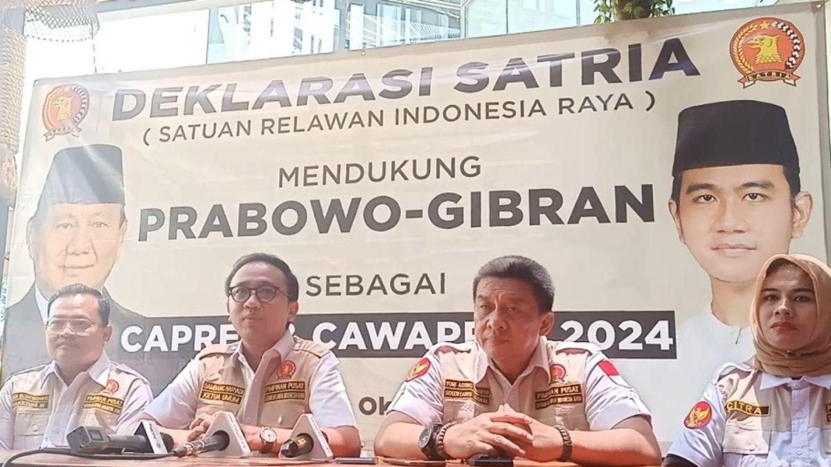 Satria Gerindra Deklarasi Dukungan Pasangan Prabowo-Gibran di Pilpres 2024