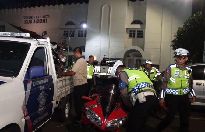 Resahkan Warga, Puluhan Motor Berknalpot Brong di Sukabumi Disita