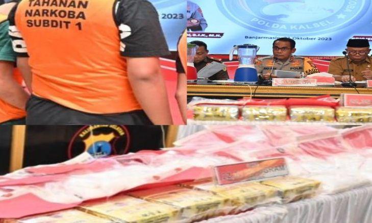 Tangkap Pengedar Narkoba di Banjarmasin, Polisi Sita 10 Kg Sabu