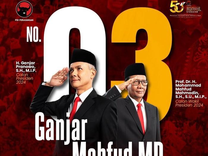 Ganjar-Mahfud Dapat Nomor Urut 3, PDIP Targetkan Hattrick Menang Pilpres