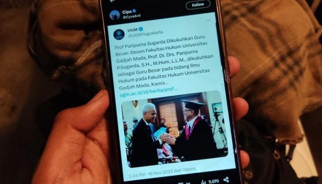 Foto Ganjar Ada di Postingan Pengukuhan Guru Besar, UGM: Kami Tak Ada Dukung Paslon Manapun