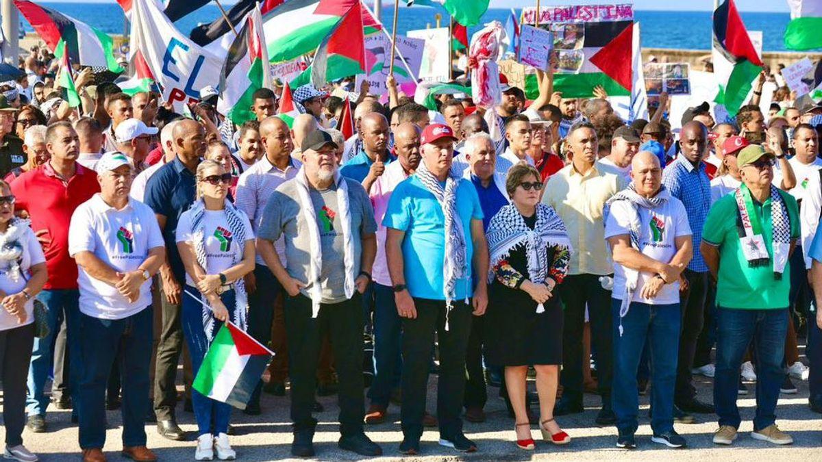Presiden Kuba dan Istri Pimpin Aksi Bela Palestina di Havana