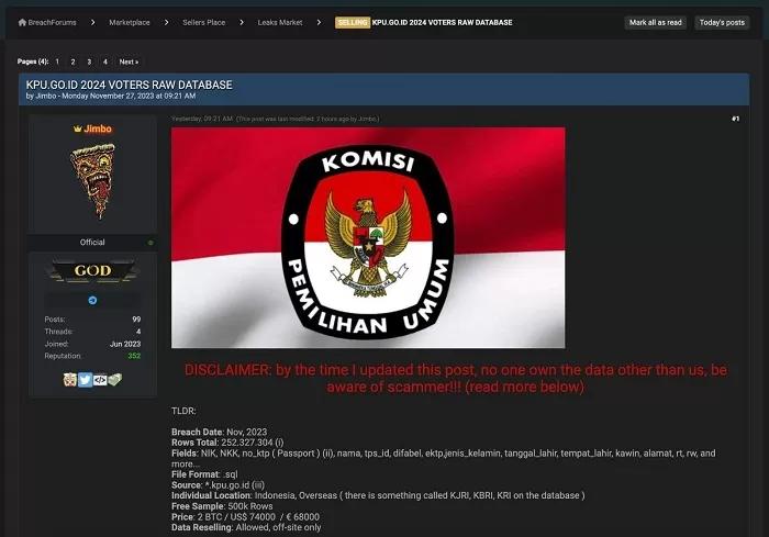 BSSN Telah Kirimkan Hasil Investigasi Kebocoran Data DPT ke Polri dan KPU