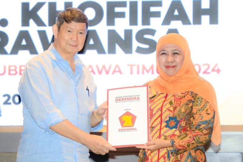 Gerindra Resmi Rekomendasikan Khofifah Maju di Pilgub Jatim 2024