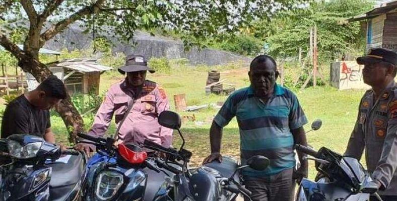 5 Motor Diduga Hasil Jarahan saat Konflik di Kampung Besum Papua Disita Polisi