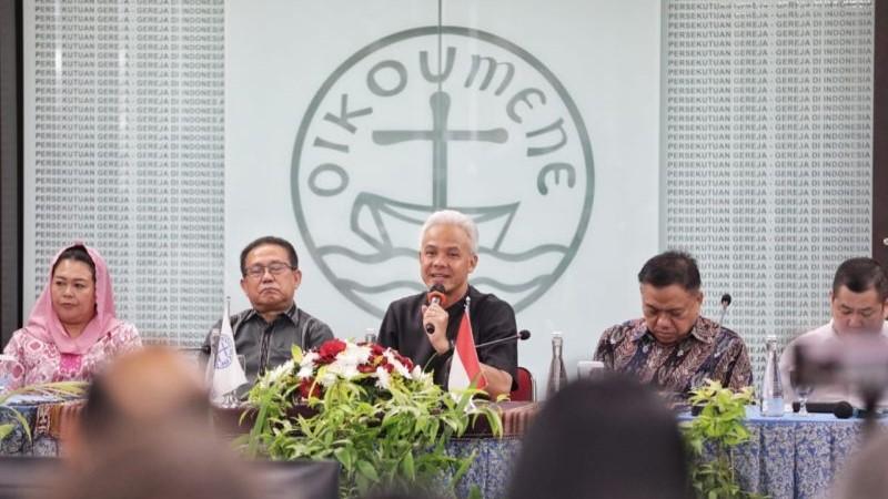 Dialog Ganjar dengan PGI Bahas Pemerataan dan Optimalisasi Pembangunan