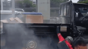 Mobil Pikap Bermuatan Kerdus Terbakar di Tol Cawang