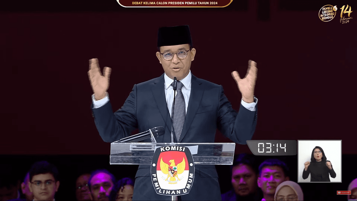 Apa sih Arti Bahasa Isyarat Anies Sebelum Buka Pidato di Debat Pilpres?