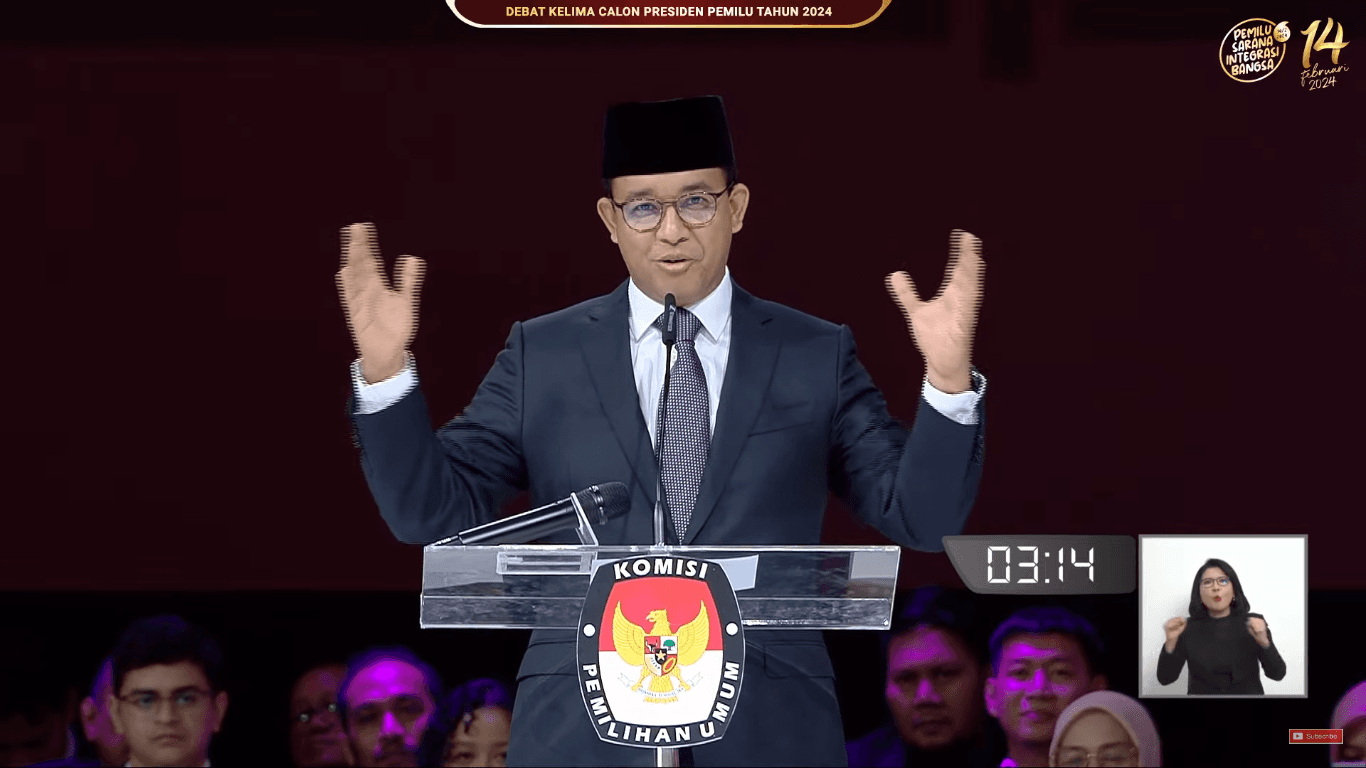 Apa sih Arti Bahasa Isyarat Anies Sebelum Buka Pidato di Debat Pilpres?