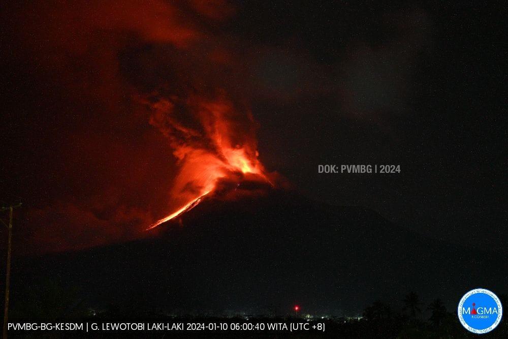 Imbauan! Gunung Lewotobi Potensi Banjir Lahar saat Hujan, PVMBG Minta Warga Waspada
