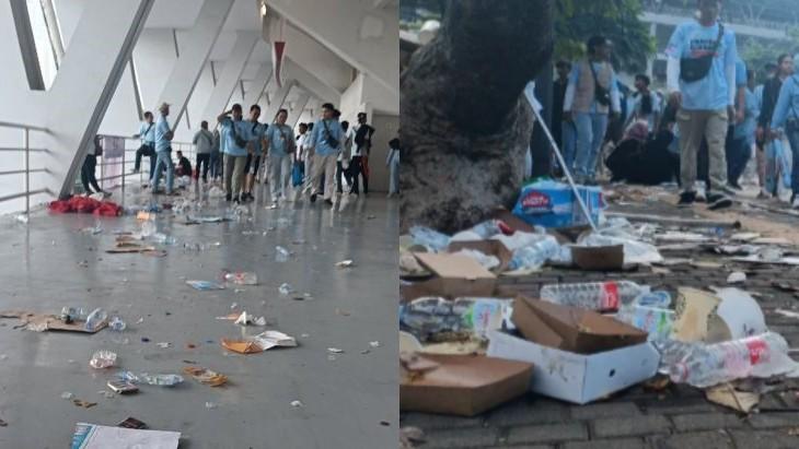 GBK Dipenuhi Sampah usai Kampanye Akbar Prabowo-Gibran