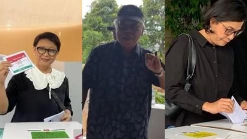 Sejumlah Menteri Jokowi Kompak Pakai Baju Gelap saat Nyoblos, Ada Apa?