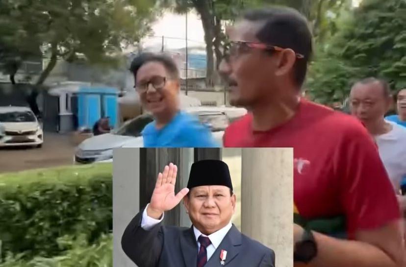 Sandiaga Lari Sore Bareng Menkes Budi Lintasi Rumah Presiden Terpilih: Sore Pak Prabowo!