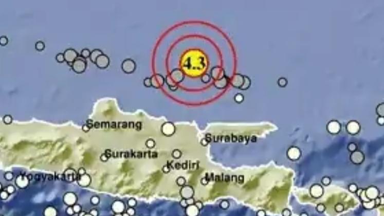 Tuban Jatim Diguncang Gempa Magnitudo 4,3