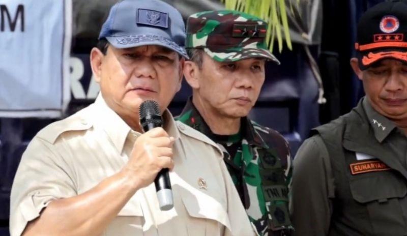 Menhan Prabowo Pelototin Penanganan Banjir Lahar Dingin Gunung Marapi