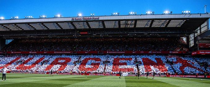 Game Penutup Klop di Liverpool, Fans Bikin Mozaik 'Jurgen' di Anfield