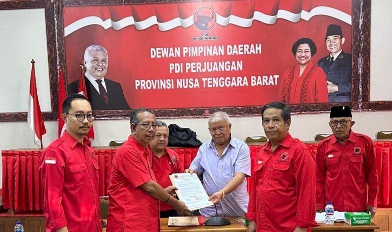 Ruslan Turmudzi Dapet Surat Rekom dari PDIP untuk Maju di Pilkada Lombok Tengah