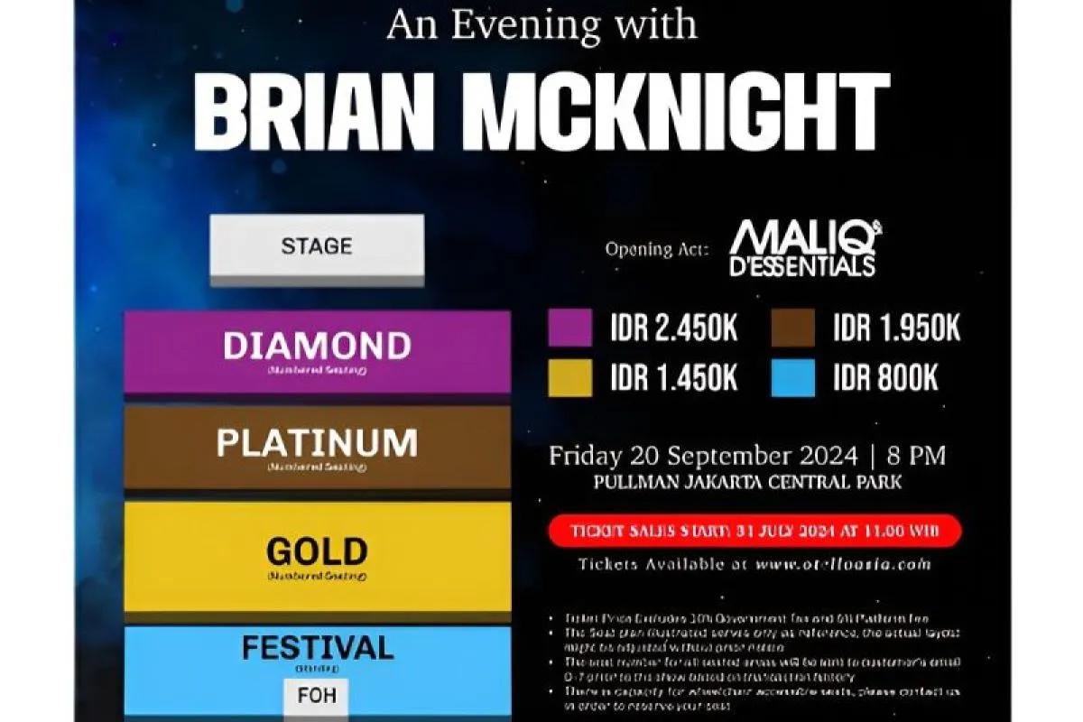 Brian McKnight Akan Gelar Konser di Jakarta pada September 2024
