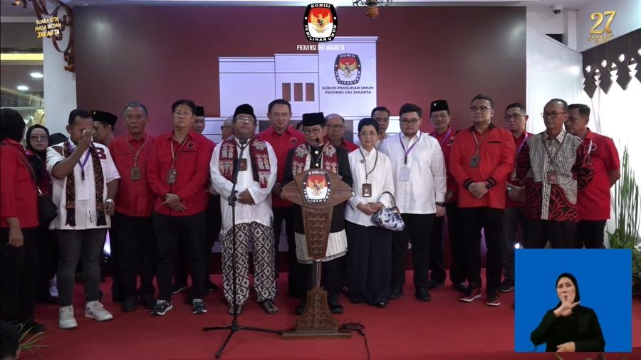 Pramono Anung-Rano Karno Resmi Daftar Pilgub Jakarta