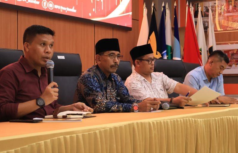 KPU Sebut Dokumen Cagub-Cawagub Sumbar Belum Penuhi Syarat