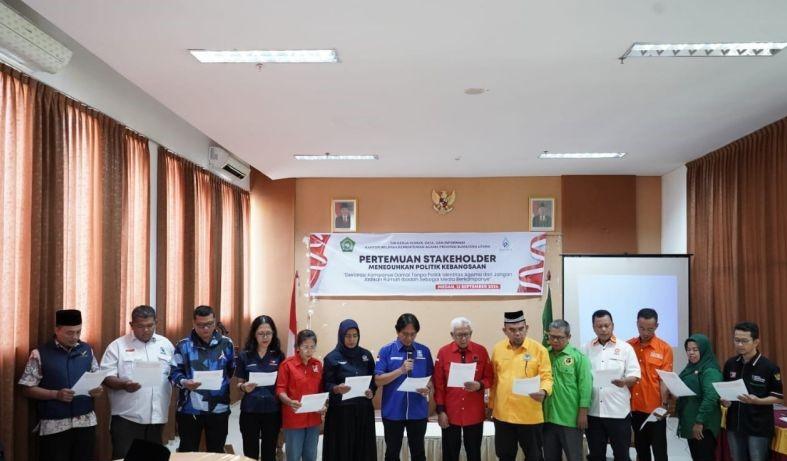 Kemenag Sumut Deklarasi Kampanye Damai Tanpa Politik Identitas Agama