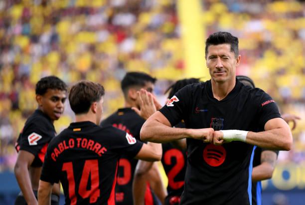 Lewandowski Bawa Barcelona Menang Telak 5-1 atas Villarreal di Liga Spanyol