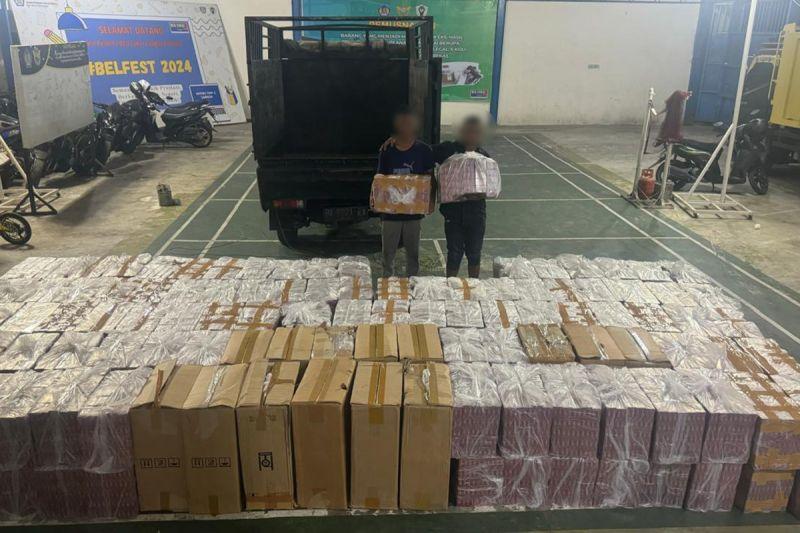 Bea Cukai Langsa Sita 1,6 Juta Batang Rokok Ilegal, 2 Tersangka Ditangkap
