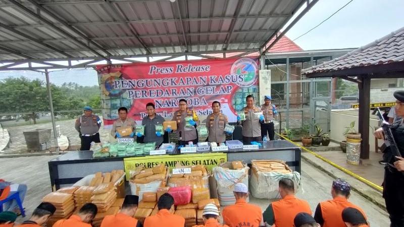Narkoba Rp75,1 Miliar Diamankan saat Pengungkapan Jaringan Antarprovinsi di Lamsel