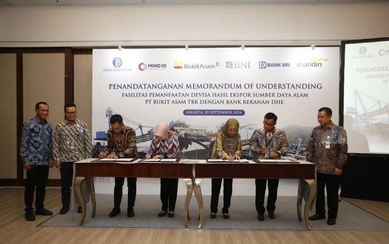 Bukit Asam Teken Fasilitas Pemanfaatan DHE SDA dengan 3 Bank Himbara