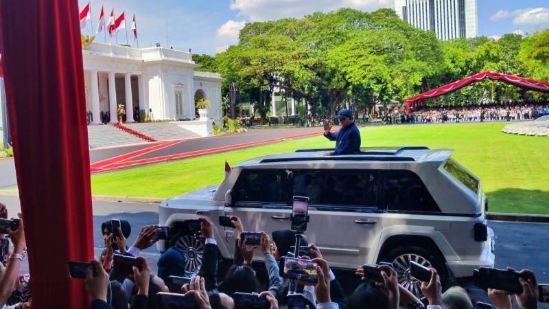 Presiden Prabowo Subianto Tiba di Istana Merdeka Disambut Jokowi
