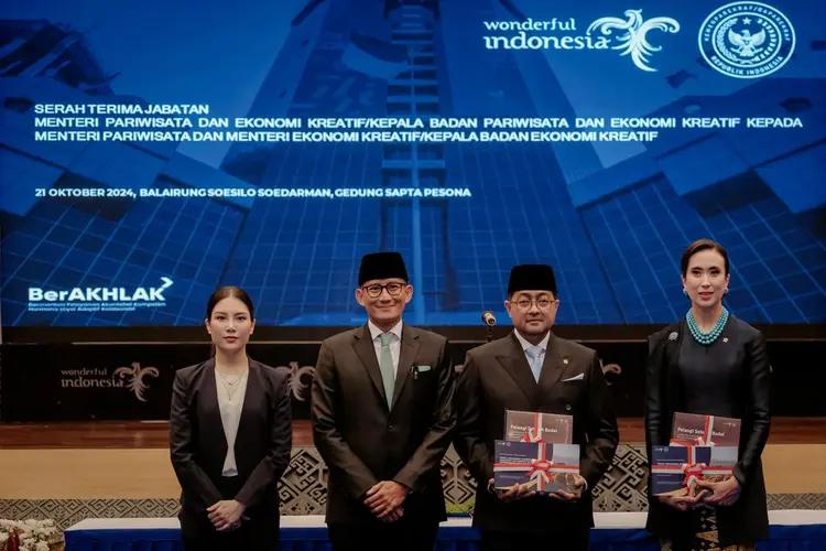 Serah Terima Jabatan Menteri Pariwisata dan Menteri Ekonomi Kreatif Digelar di Gedung Sapta Pesona
