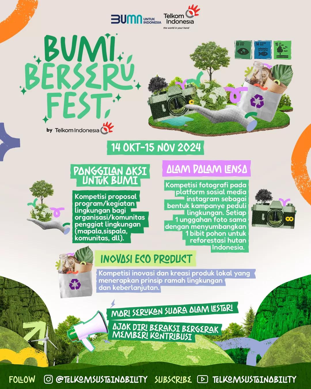 Telkom Gelar Kompetisi Bumi Beseru Fest Ajak Masyarakat Melestarikan Lingkungan