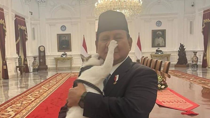 Gemas! Presiden Prabowo Unggah Foto Digigit Kucing Bobby