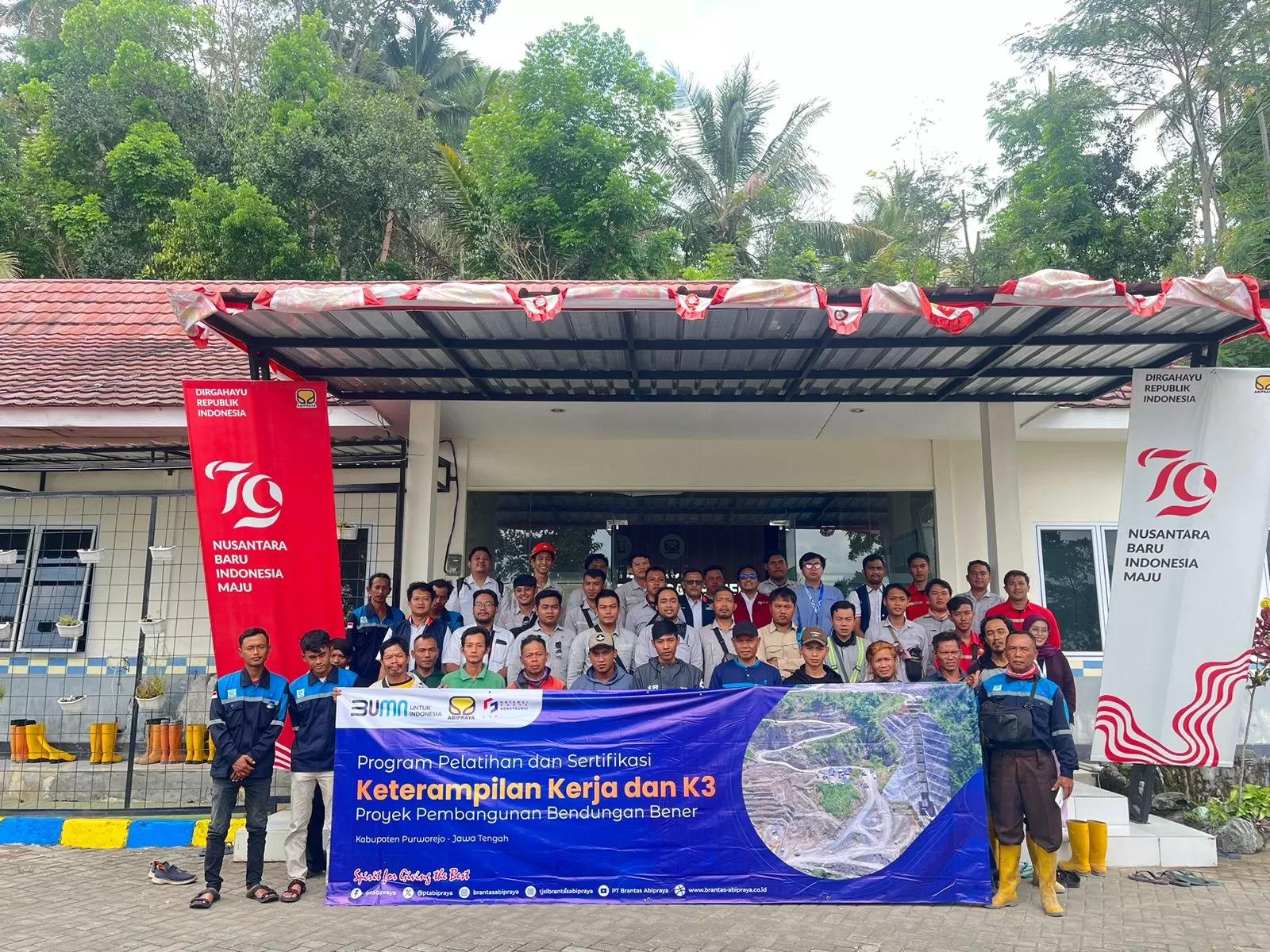 Sertifikasi K3 di Proyek Bendungan Bener, Brantas Abipraya Tingkatkan Kualitas   SDM