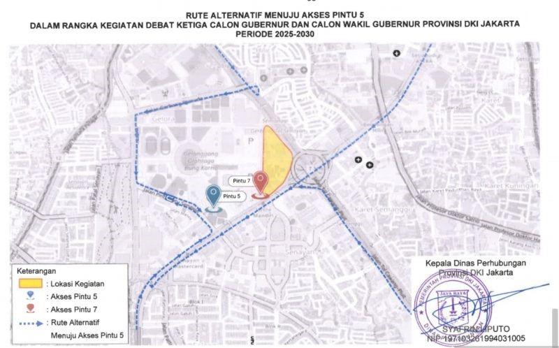 Jelang Debat Pilkada Jakarta 2024 Besok, Ini Rute Menuju Lokasi