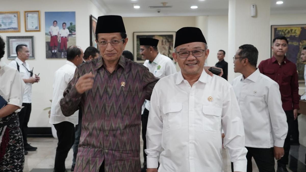 Menag Nasaruddin Umar Bertemu Mendikdasmen Bahas Percepatan Pendidikan Profesi Guru