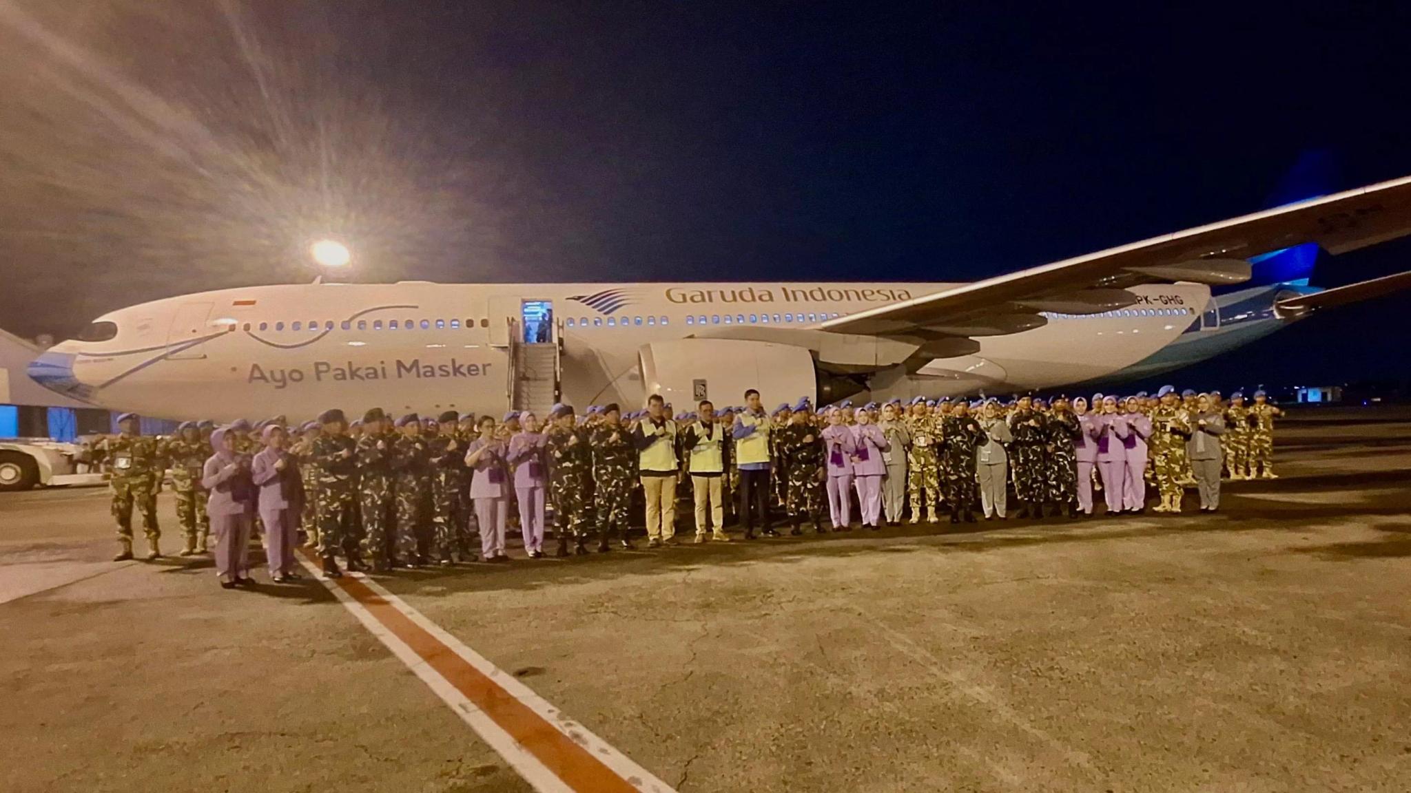 Garuda Indonesia Terbangkan 461 Pasukan Satgas Kizi Ke Afrika Tengah. Dukung Misi Perdamaian Dunia