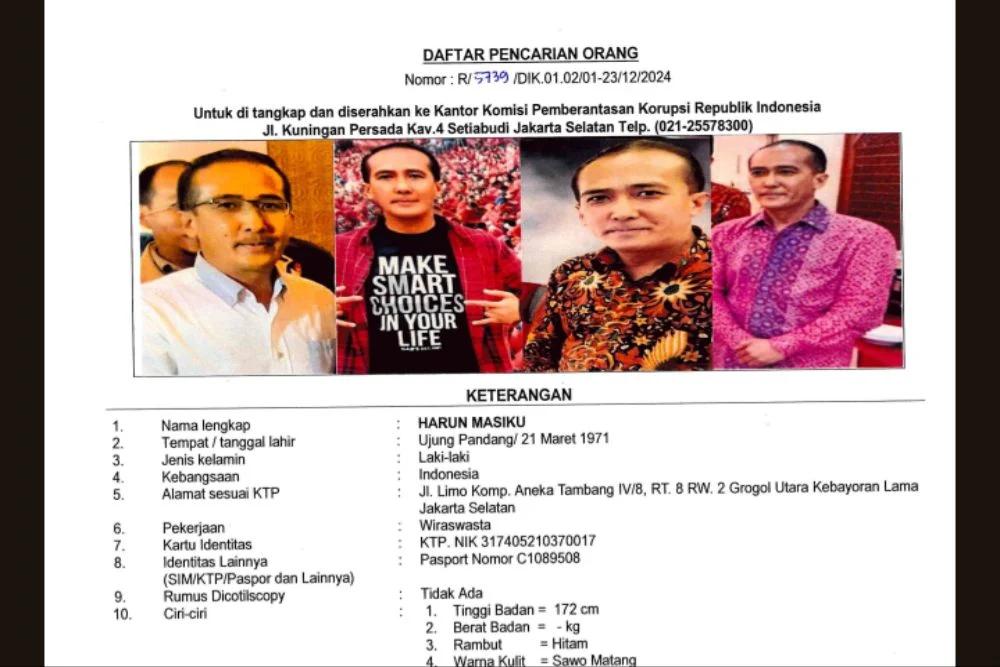 KPK Kembali Terbitkan DPO Harun Masiku