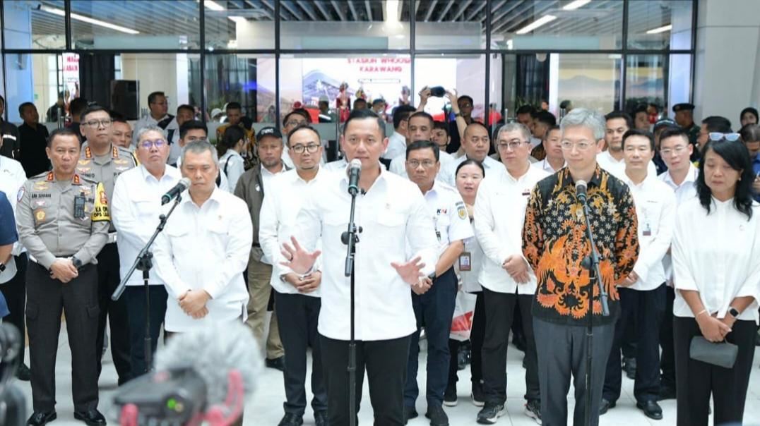 Wamen Diana Hadiri Peresmian Pengoperasian Stasiun Kereta Cepat Karawang