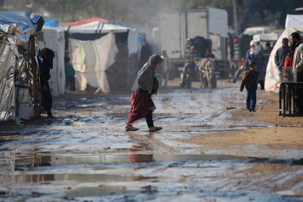 Hujan Deras Guyur Kamp Pengungsi di Gaza, Perburuk Penderitaan