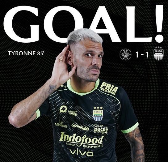 Hasil BRI Liga 1 PSBS vs Persib, Gol Tyronne Selamatkan Maung Bandung dari Kekalahan
