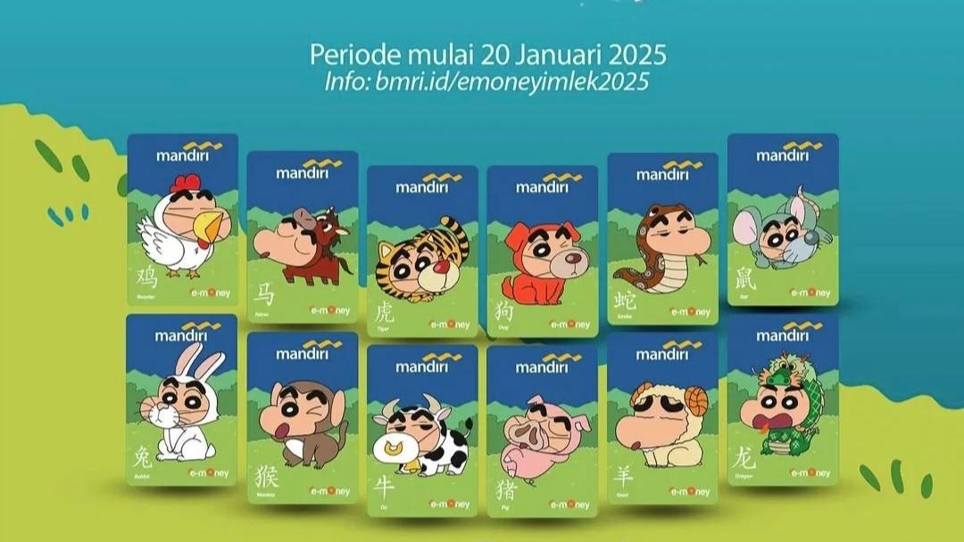 Sambut Imlek, Bank Mandiri Rilis e-Money Edisi Shinchan Oriental Series