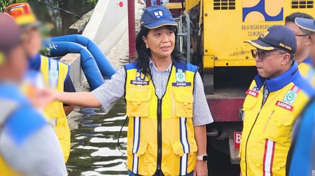 Wamen Diana Tinjau Banjir Tol Bandara Soetta