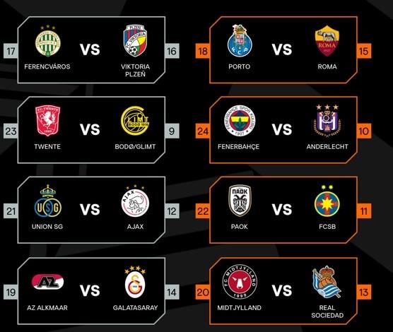 Play-Off 16 Besar Liga Europa: Roma jumpa Porto, Ajax vs Union SG