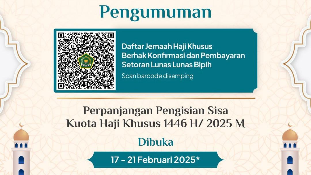 Kuota Haji Khusus Masih Tersisa 1.838, Pelunasan Diperpanjang hingga 21 Februari 2025