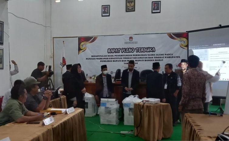 KPU Bangka Barat Rekap Hasil PSU Pilkada 2024, Partisipasi Pemilih Meningkat